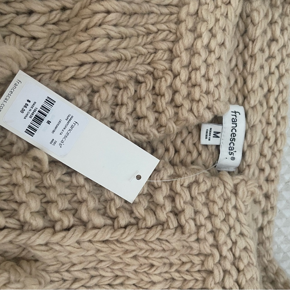 Francesca's Collections Chunky Pom-Pom Crewneck Sweater - Cream - Picture 2 of 2